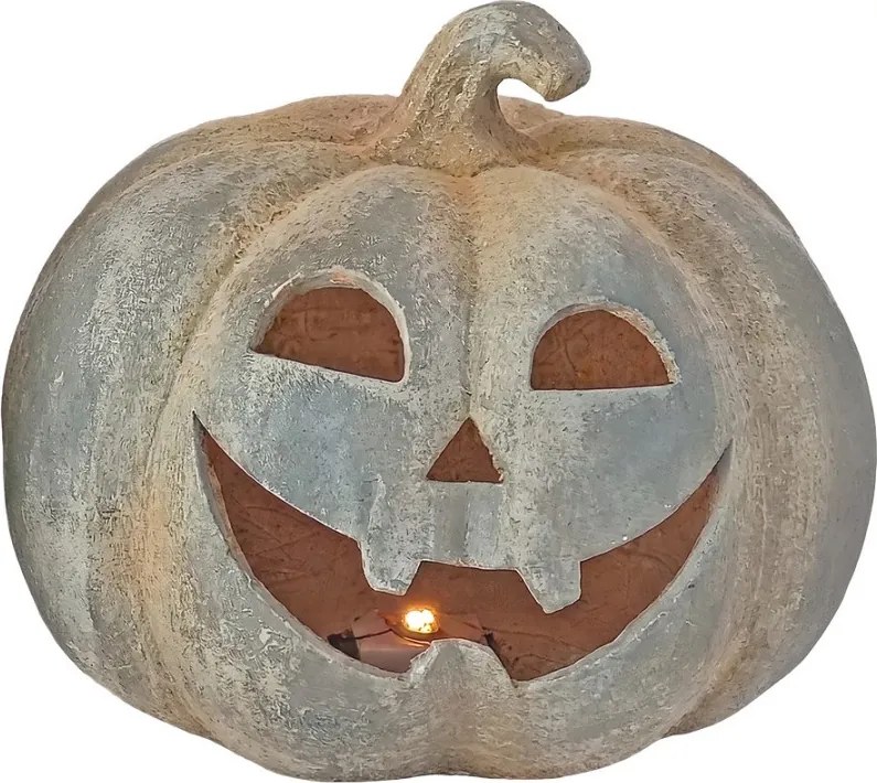 Šedá antik dekorácia tekvice Pumpkin - 38*35*32 cm