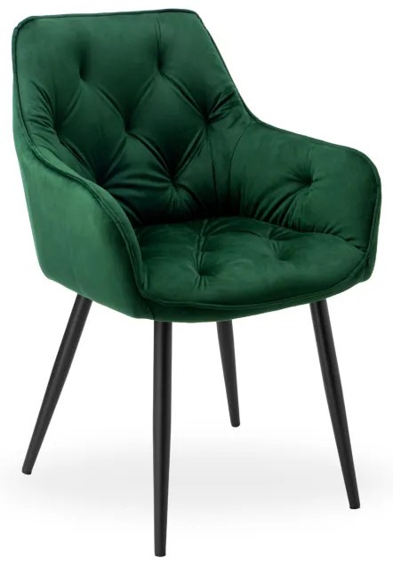 Jedálenská stolička NEVADA zamatová, tmavozelená