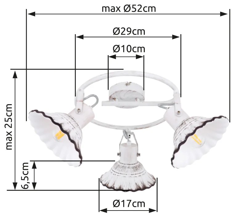 GLOBO JOWITA 54050-3 Stropné svietidlo