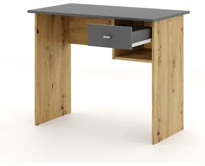 Písací stôl RICO dub artisan/sivá