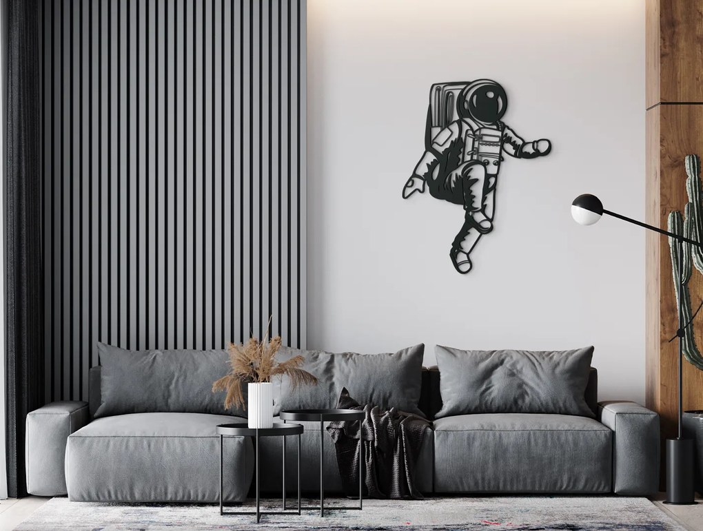 drevko Drevená nálepka Astronaut Rozmer obrazu: 42,5 x 32,5 cm, Farba dekorácie: Čierna