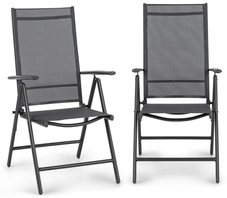 Almeria, skladacie stoličky, 2 ks, 56,5 x 107 x 68 cm, ComfortMesh, antracitová
