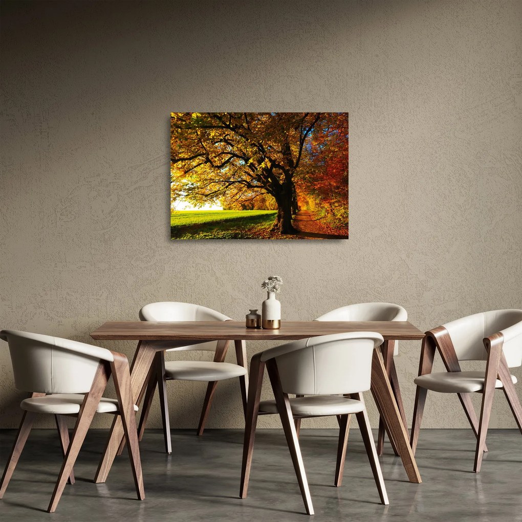 Sklenený obraz jesene (70x50 cm)