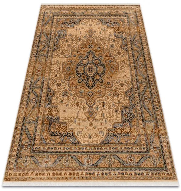 Koberec KESHAN Ornament, strapce 8995/53565 béžový / modrý