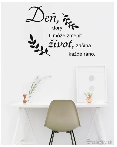 Nálepky na stenu - Citát - Deň, ktorý zmení život, ... Farba: mentolová 055