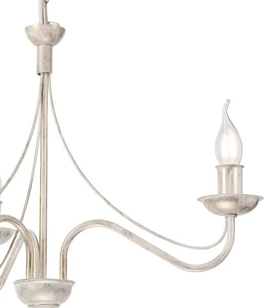 Luster na reťazi ANTON 3xE14/60W/230V biela patina