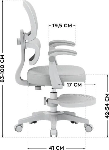 Detská otočná stolička Mark Adler Junior 4.4 Grey