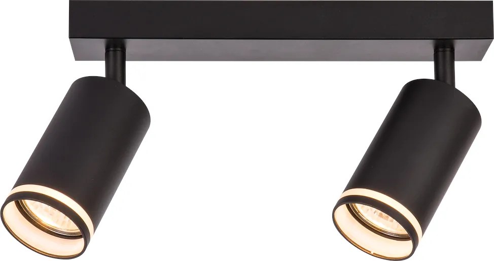 Bodové svietidlo Pipe Ring, 2x čierne kovové tienidlo, b