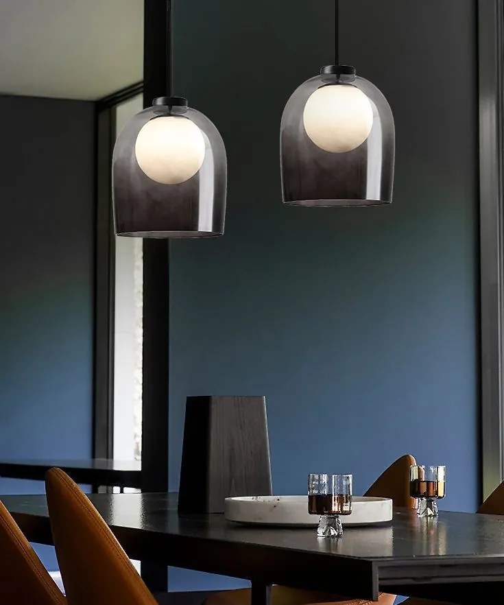 Toolight - stropná sklenená lampa G9 25W APP1026-1CP, čierna, OSW-09484