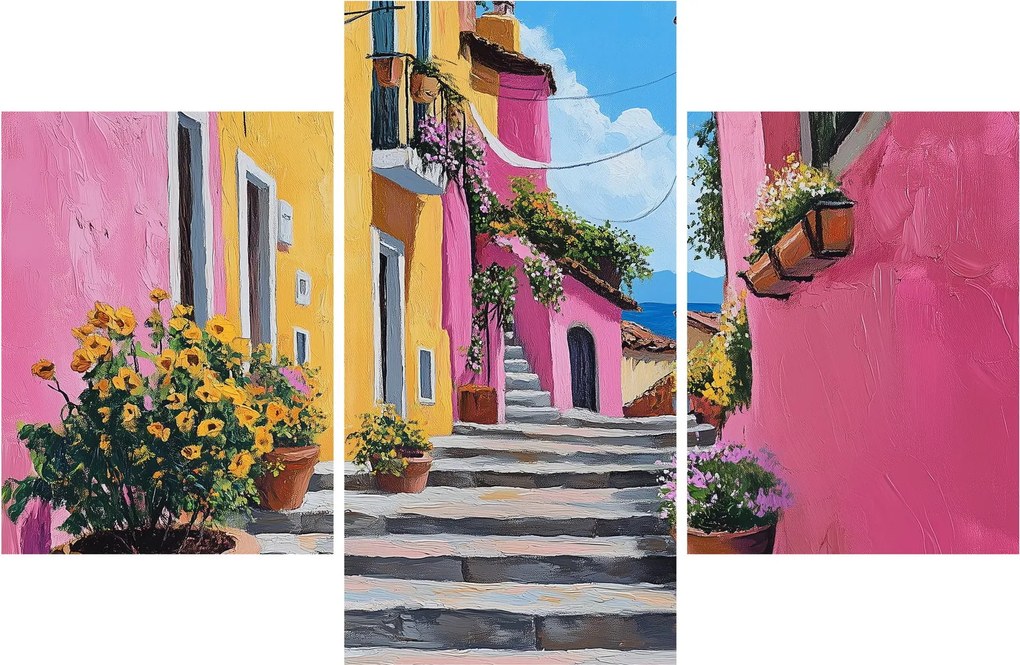 Obraz - Ružová ulička (90x60 cm)