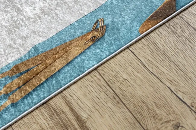 Protišmykový koberec / behúň ANDRE 33220 modrý / zlatý