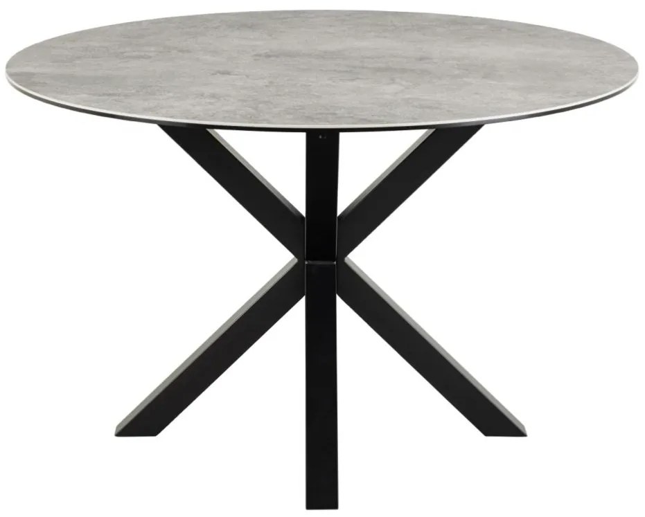 Jedálenský okrúhly stôl Heaven 119 cm sivý mramor/čierny