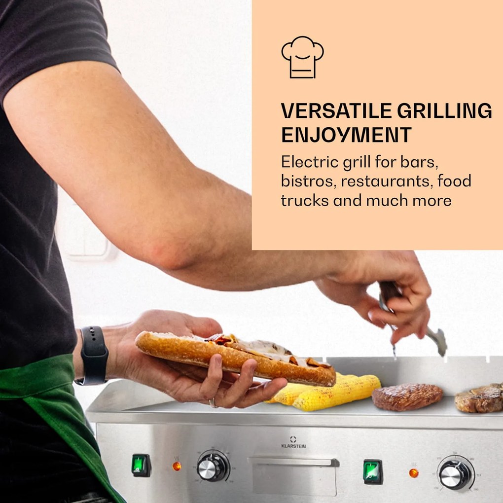 Klarstein Grillmeile 4400, elektrický gril, 2 x 2200 W, grilovacia platňa z nehrdzavejúcej ocele