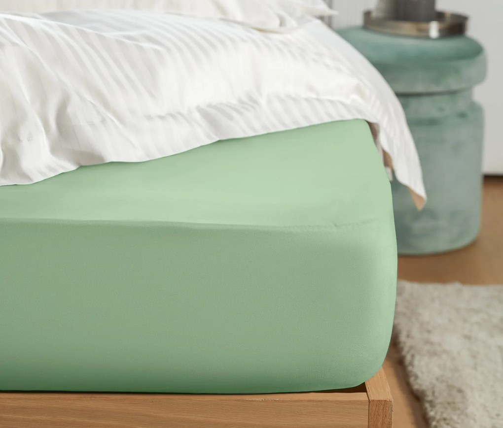 Džersejová napínacia plachta, štandardná veľkosť, svetlozelená