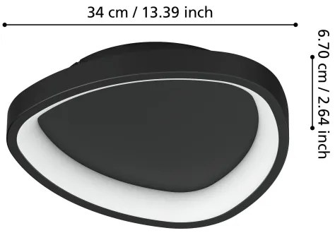 Eglo 901584 - LED Stmievateľné stropné svietidlo LORETELLO LED/12W/230V čierna + DO