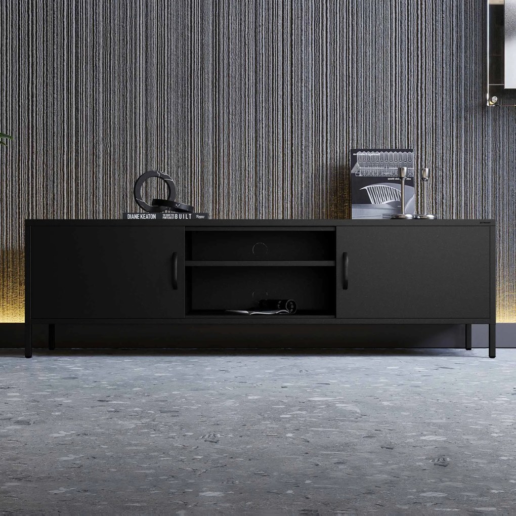 RTV skrinka XL ROSARIA 1700 x 400 x 500, čierna