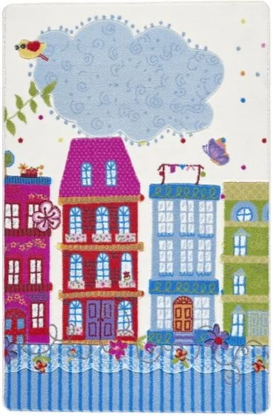 Detský rúžový koberec Confetti Sweet Home, 133 × 190 cm