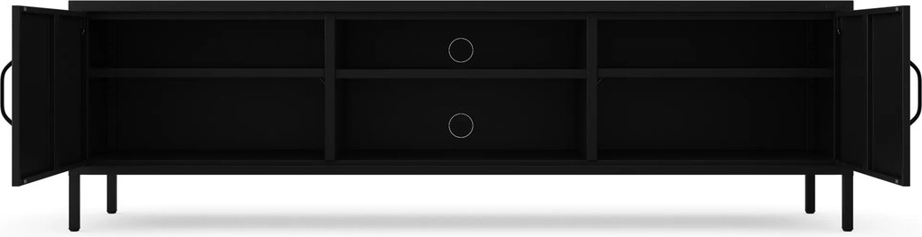 Široká kovová TV skrinka XL na nožičkách, čierna, 1700x400x500 mm: ROSARIA