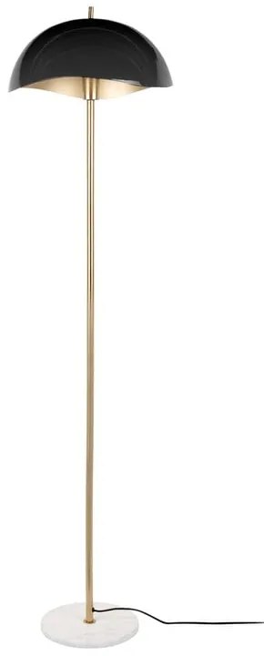 Stojacia lampa s kovovým tienidlom v čiernej a zlatej farbe (výška 154 cm) Waved – Leitmotiv