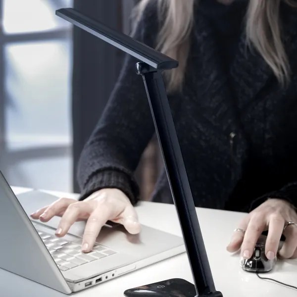 ONLI - LED Stmievateľná stolná lampa s USB portom DESKI LED/7W/230V 4000K čierna