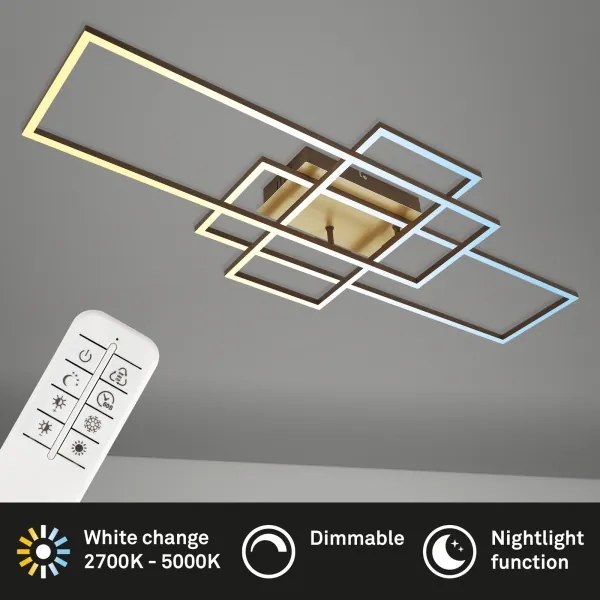 Brilo - LED Stmievateľný prisadený luster FRAME LED/51W/230V hnedá/zlatá + DO