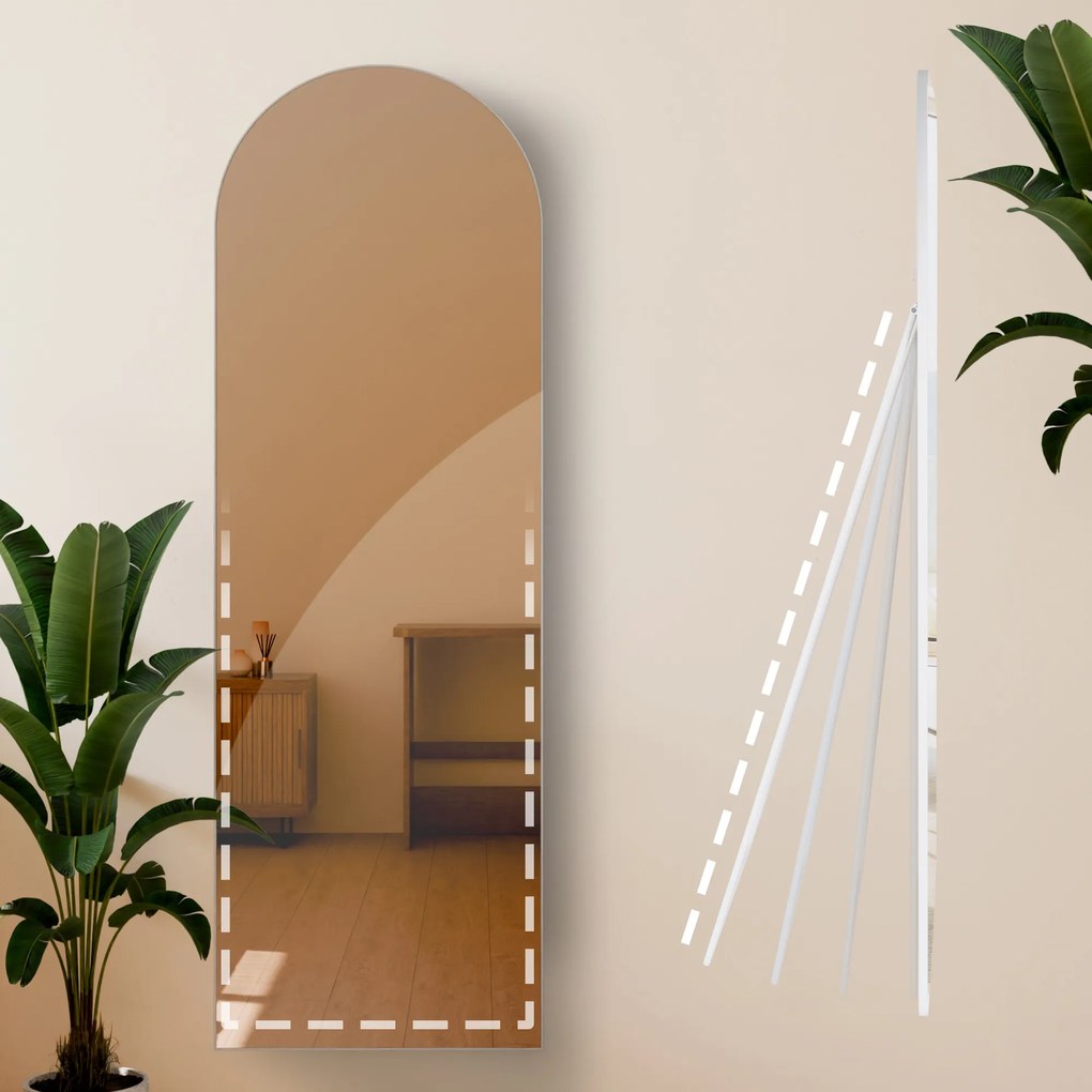 Zrkadlo Moline 150x50 cm - biele matné