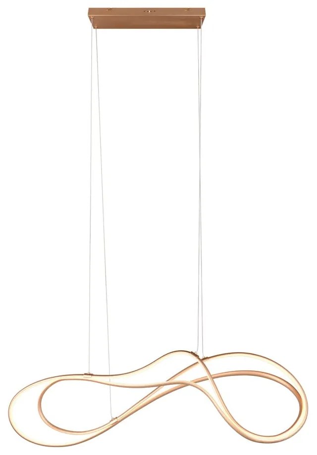 LED závesné svietidlo s kovovým tienidlom v zlatej farbe Nala – Trio Select