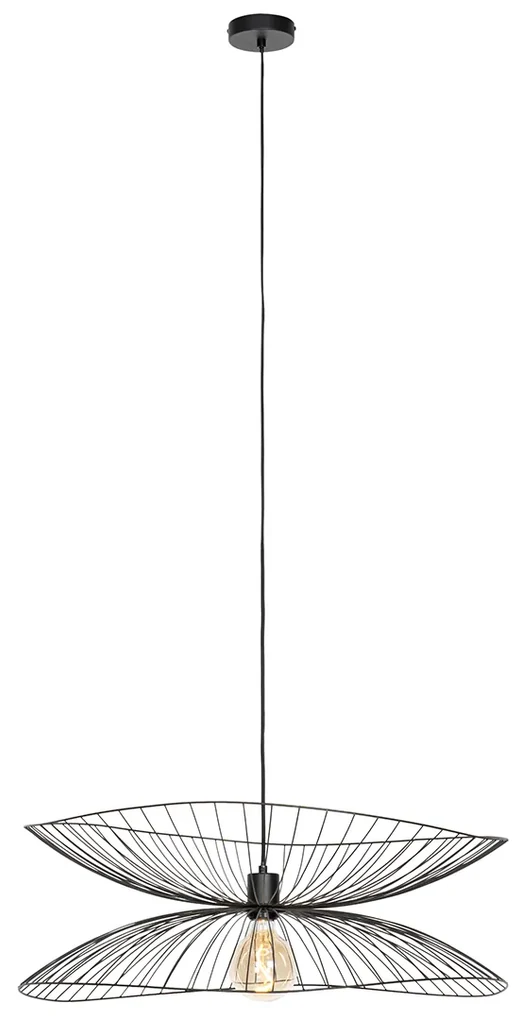 Dizajnové závesné svietidlo čierne 66 cm - Pua