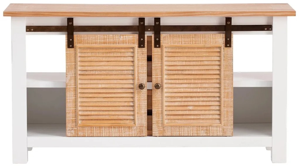 furniture-nabytek.cz - 2dílná koupelnová sada Capera, masivní borovice/MDF, lakovaná, bílá/hnědá