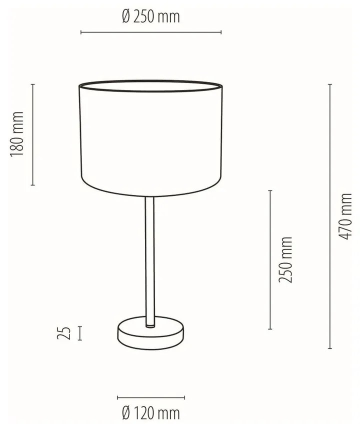 Stolová lampa DOVE, 1xMax.40W, sivé textilné tienidlo, CH