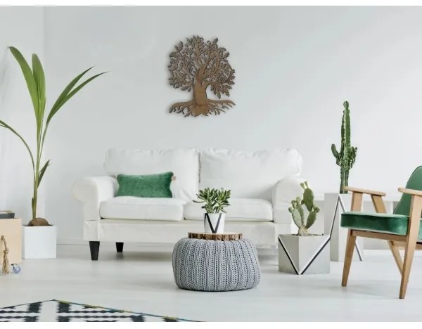 Li-Go 23673/DUB2 - LED nástenná dekorácia, 10W/5V, 20000 mAh, 45x55 cm, dub + diaľkové ovládanie