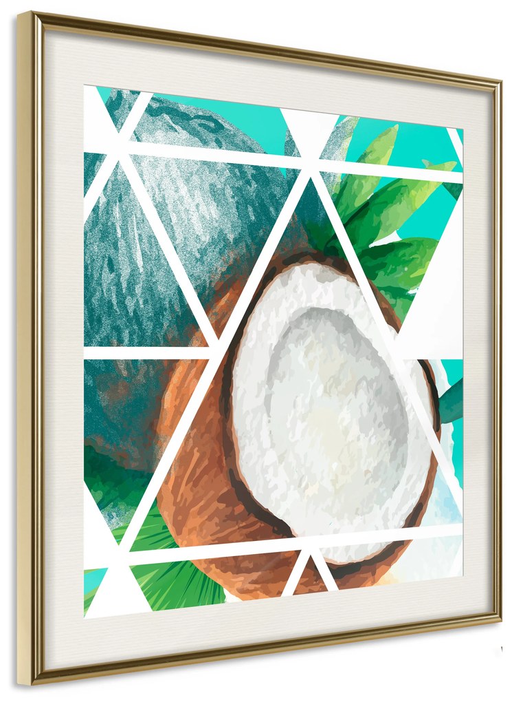 Artgeist Plagát - Coconut (Square) [Poster] Veľkosť: 20x20, Verzia: Zlatý rám s passe-partout