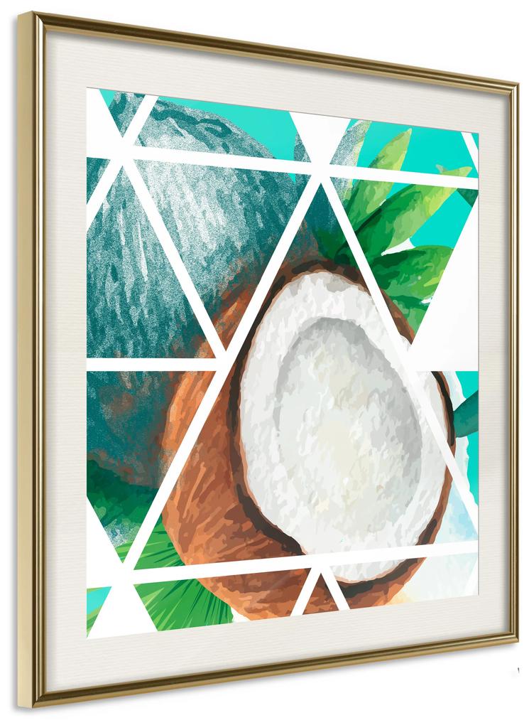 Artgeist Plagát - Coconut (Square) [Poster] Veľkosť: 30x30, Verzia: Zlatý rám