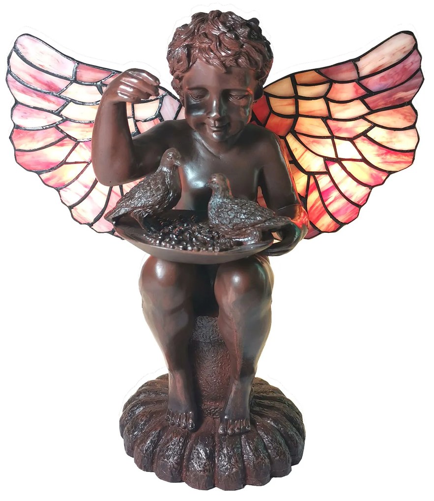 Dekoratívna vitráž lampa 33*21 ANJEL