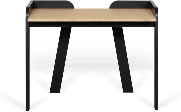 Čierny pracovný stôl s doskou v dekore duba TemaHome