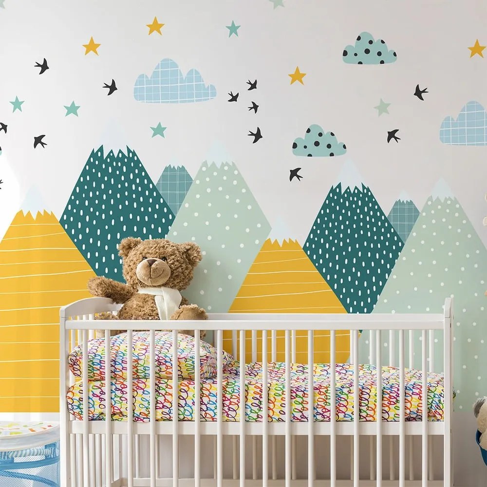 Nástenná samolepka Ambiance Giant Kid Sticker Scandinavian Mountains Ziska