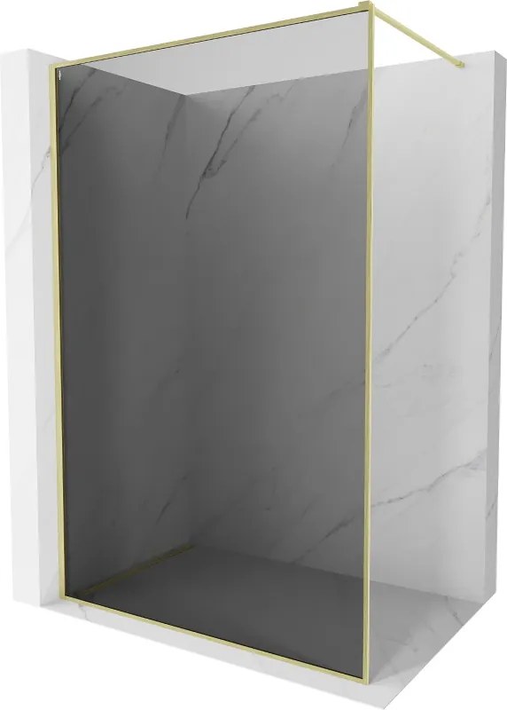 Mexen, Mexen Kioto-XF sprchová stena s rámom 90 x 202 cm, grafit 10 mm, zlatý kartáč - 800-090-104-55-40-X
