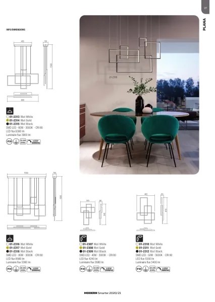 Redo 01-2318 - LED Stmievateľný luster na lanku PLANA LED/80W/230V čierna
