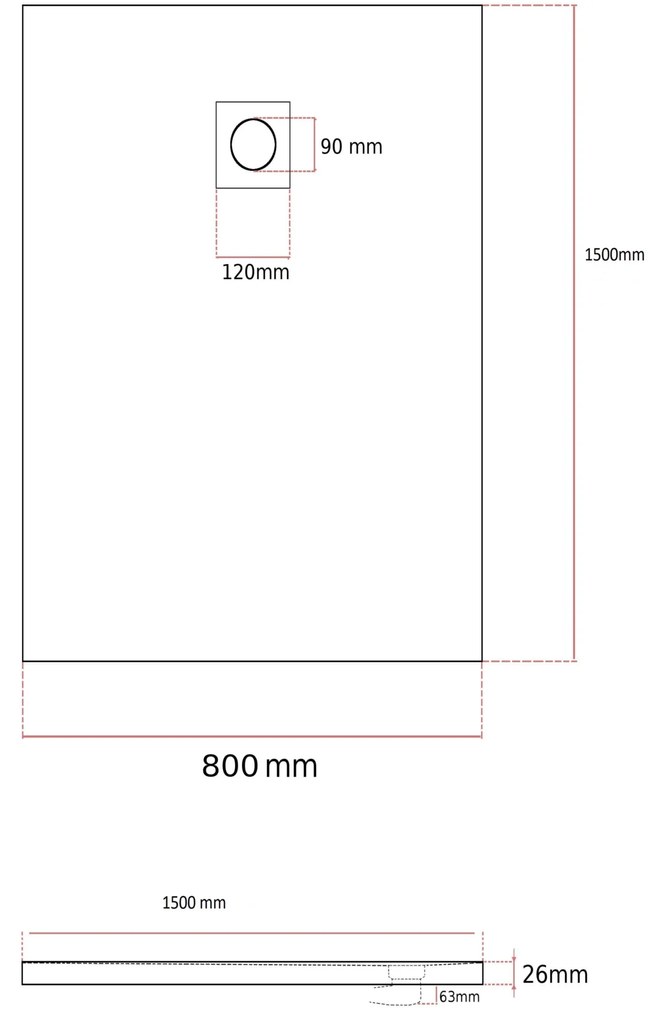 Erga Oldaf, SMC obdĺžniková sprchová vanička 150 x 80 cm, biela matná, ERG-GMA-OL-80150