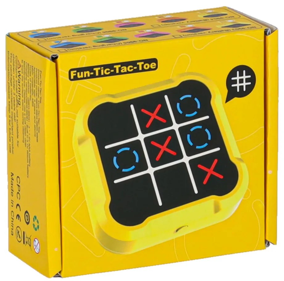 KIK Elektronická hra 4v1 Tic-Tac-Toe s LED podsvietením, modrá logická konzola pre deti