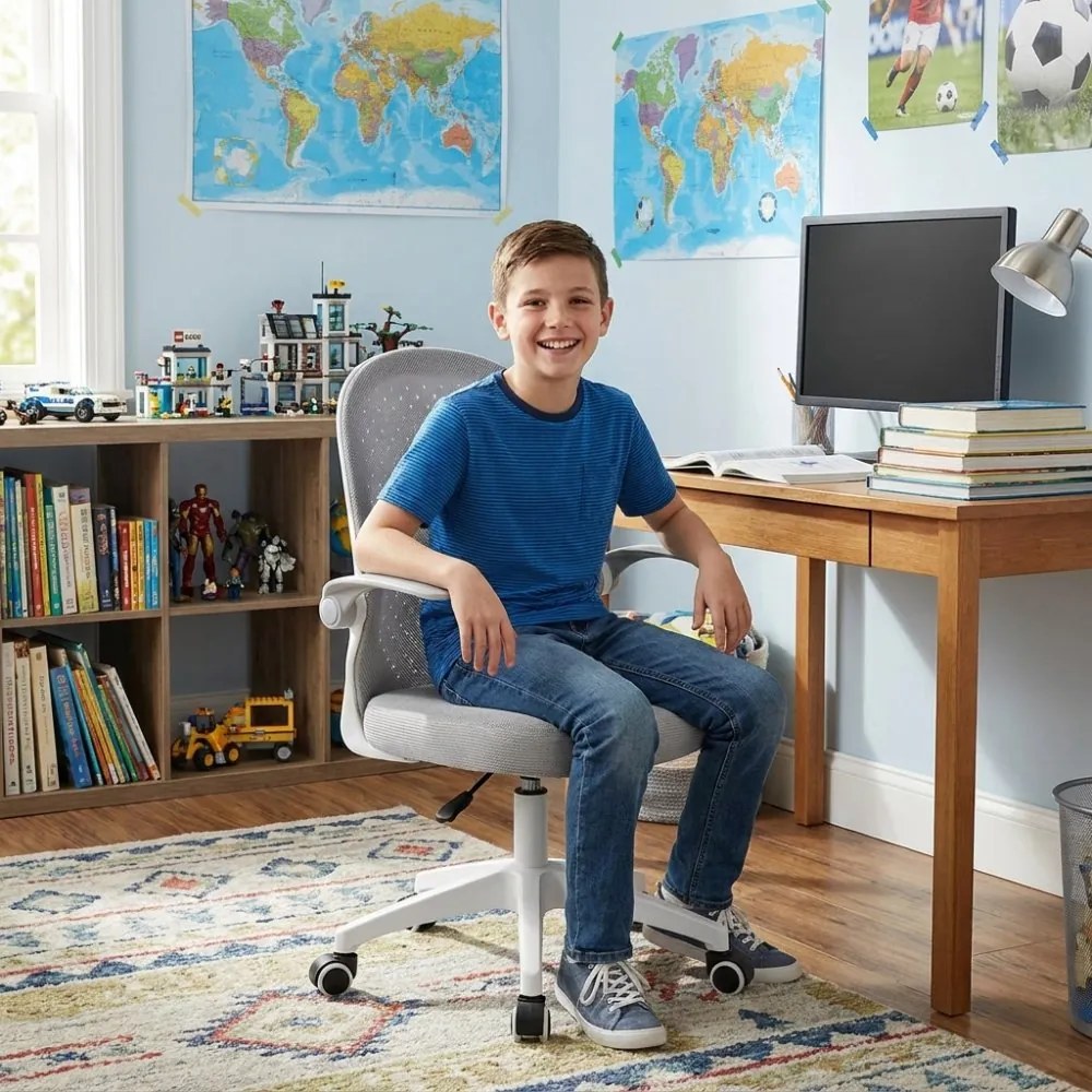Detská otočná stolička Neoseat JUNI 012 — látka, sivá