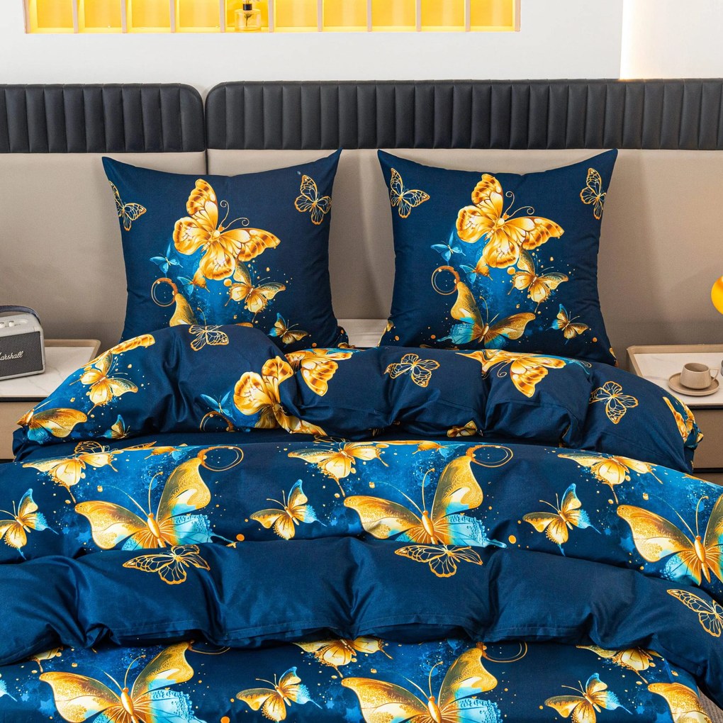 Obliečky z mikrovlákna ROYAL BUTTERFLY modré Rozmer obliečky: 70 x 80 cm | 140 x 200 cm
