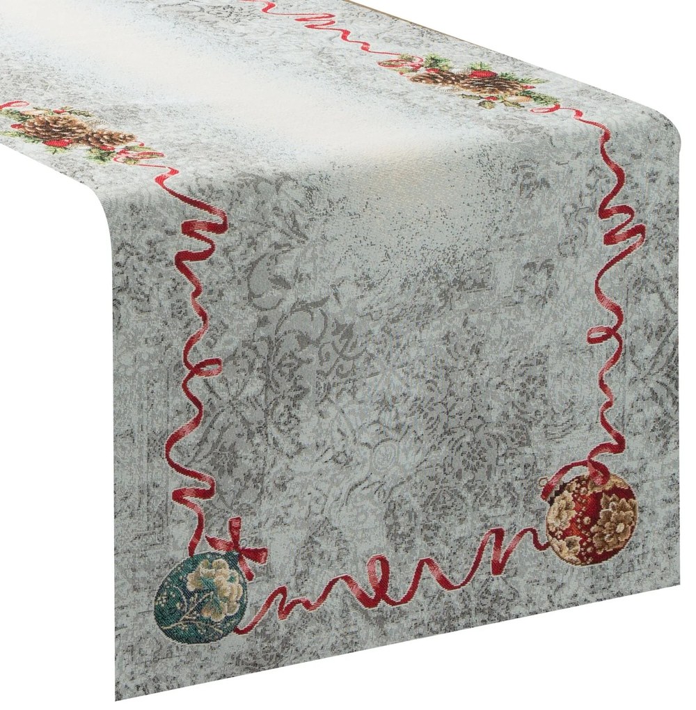 VIANOČNÝ GOBELÍNOVÝ OBRUS 47X140 VZOROVANÝ