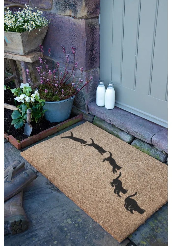 Rohožka z kokosového vlákna 40x60 cm Jumping Cats – Artsy Doormats