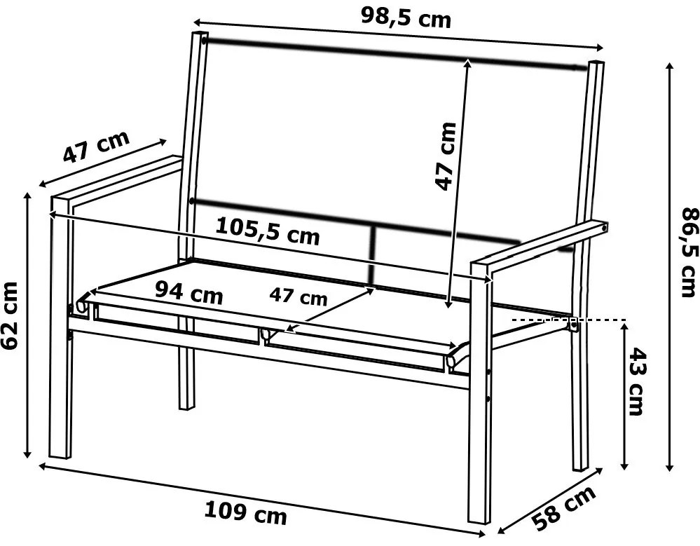 Súprava záhradného nábytku GRACIOSA čierna