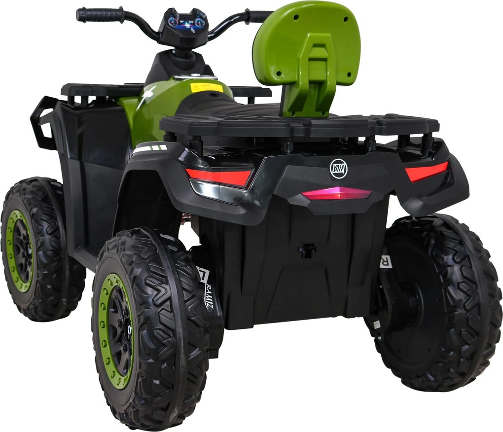 Ramiz Štvorkolka XT-Speed pre deti zelená + pohon 4x4 + EVA kolesá + pomalý štart + MP3 rádio + LED