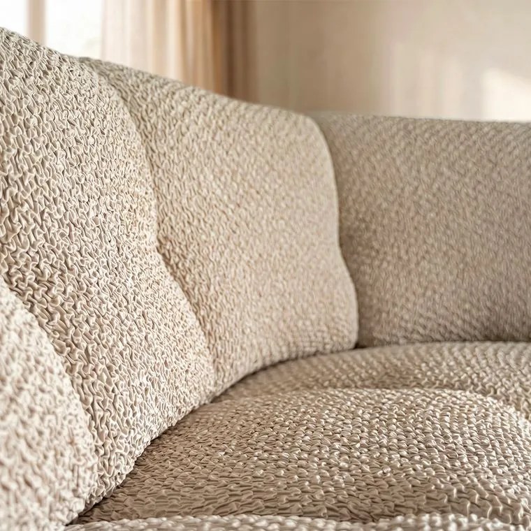 Bielastické poťahy MODULO béžové sedák M (40-59 cm x 81-130 cm)