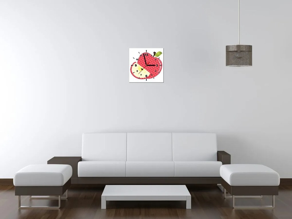 Gario Obraz s hodinami Jablko Rozmery: 30 x 30 cm