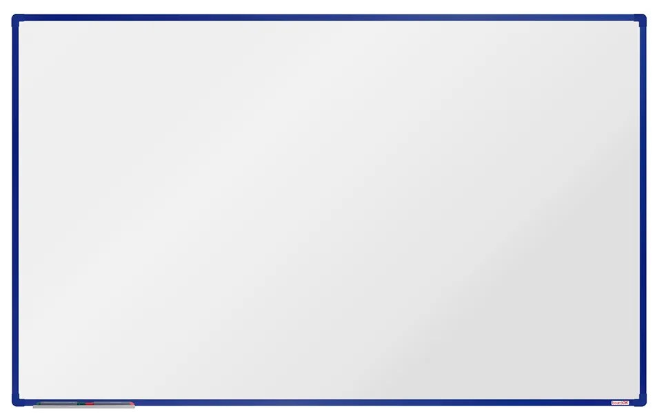 Biela magnetická popisovacia tabuľa boardOK, 2000 x 1200 mm, modrý rám