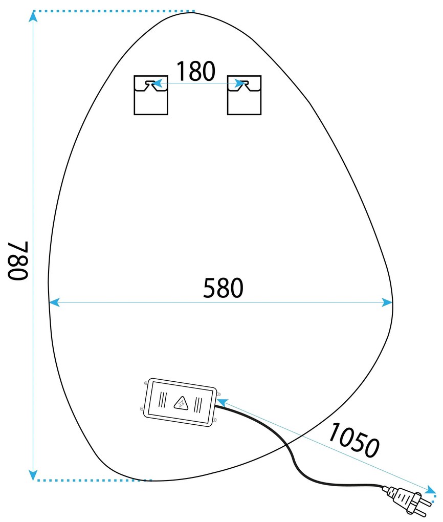 Tutumi Tutumi, LED zrkadlo 60x80cm YH-3347, HOM-01507